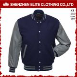 Fashion Plain 100% Polyester Woolen Bomber Jacket Men (ELTBQJ-537)