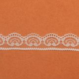 White Color Popular Design Scalloped Floral Rigid Lace for Garment Lace