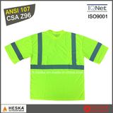 Safety Quick Dry Reflective Short Sleeve Hi Vis Yellow T Shirt