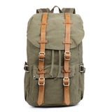 Cotton Canvas Double Shoulder Backpack Leisure Travel Backpack