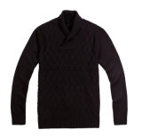 Custom Pure Colour Shawl Collar Pullover Men Sweater