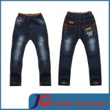Kids Front Printed Blue Denim Pants (JC8011)