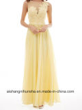Long Gown No Sleeves Lace Silk Chiffon Dress Evening Dress