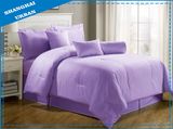 Purple Stripe Hotel Cotton Bedding Set with Comforter Set