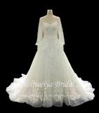 Aolanes Illusion Sweetheart A Line Wedding Dress