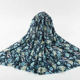 Elegant Fashion Wool Silk Screenn Printed Flourish Scarf (Hz72)