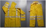 Waterproof Safety Workers Rain Coat with High Reflective Strip