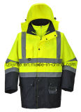 High Visibility Reflective Jacket Parka Safety Workwear