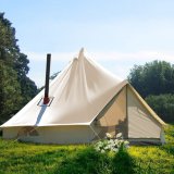 6m Luxury Glamping Coir Matting Tipi Bell Tent with Stove Hole