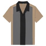 Wholesale Short Sleeve Men Casual Shirts Fashion Dress Shirt Coffee Brown Emerald