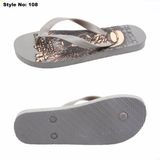 PE Sole PVC Strap Custom Flip Flops with colorful Printed Design Fashion PVC Rubber Slipper