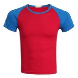 Factory Wholesale Raglan Short Sleeve Cotton Single Jersey O Neck T-Shirt