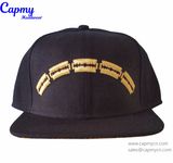 Metallic Gold Logo Snapback Cap Hat Supplier