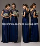 New Bridesmaid Dresses Navy Blue Lace Chiffon Empire Wedding Party Evening Dresses E139131