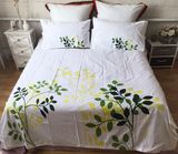 90% Cotton Hand Lift Printing Plate Green Bedding Set
