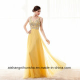 Fashion A-Line Beaded Crystals Chiffon Formal Evening Gown Prom Dress