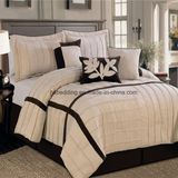 Creamy-White Home/Hotel Comforter Patchwork Bedding Set