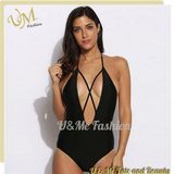 Black Deep V Neck Sexy Bikini Woman 2017 Wholesale Swimsuit