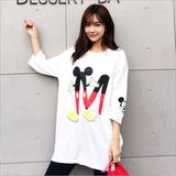 Cartoon Apparel Graphic All-Match Relax Cutey Floral Students Long T-Shirt