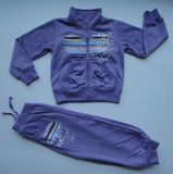 Girl's Fleece Zip-up Jogging Suit Without Hood