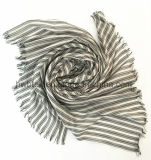 Customized Vertical Stripe Woven Cotton Stole / Pareo / Scarf (HWBC101)