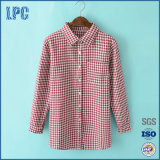 Fashion Long Sleeve Check Flannel Blouse for Girl