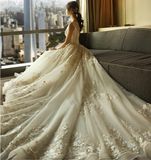 2017 Embroidered Lace Bridal Wedding Dresses PLD3207