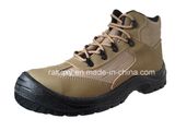 Coffee Crazy Horse Leather Safety Shoes with Reflector (HQ03053)