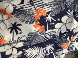 Cocotree Beachwear Shirt Shorts Printed Peach Polyester Fabric