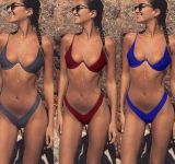 New Foreign Trade Explosion, Personality Gathered, Steel Support, Split 3 Color Bikini Swimsuit