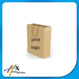Custom Brown Kraft Paper Shopping Bag with Logo Print