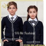 School Black Cardigan Unisex Stylish Kids School Uniform Sets