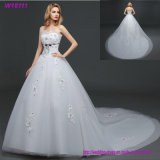 Beauty Prom Lace Handmade Floor Length Tulle Ball Gown Bridal Wedding Dress
