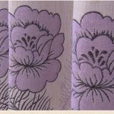 Natural Style Polyester Peony Jacquard Blackout Window Curtain (33F0123)