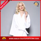 White Plain Cotton Kimono Hotel Coral Fleece Bathrobes