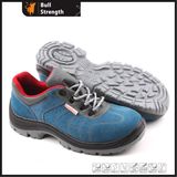 Blue Suede Leather Safety Shoe with Steel Toe (SN5162)