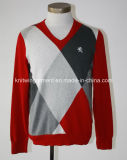 Men Knitted V Neck Long Sleeve Casual Sweater (M15-089)