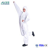 Disposable White PP Microporous Cleanroom Coverall with Stand Collar