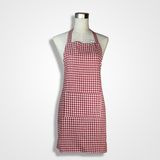 Yarn Dyed Cotton Apron Small Checker Pattern Adjustable Waist Apron with Big Pocket