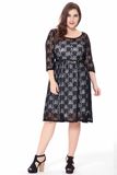 Women Elegant Office Evening Party Big Large Size Dresses Summer Plus Size Floweral Embroideried Dress L- 6XL