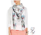 Water Color Flower Silk Scarf