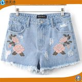 Summer 2017 Fashion Women/Lady's Embroidery Casual Denim Shorts