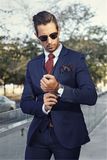 Dark Blue Bespoke Men Slim Fit Wedding Suit