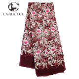 Wine Red High Quality 3D Flower French Lace