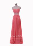 Aolanes Coral Pink Strapless Floor Length Wedding Evening Dress