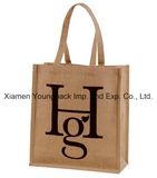 Promotional Personalized Custom Printed Medium Size Classic Jute Tote Bag