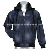 Custom Men's Printed Polyester Hooded Jacket