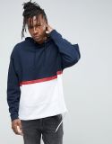 Cut & Sew Oversized Hoodie with Drawcord Hem