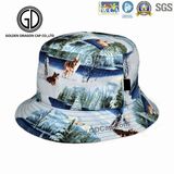 2017 High Quality Screen Flower Printing Cotton Sports Fishing Hat/ Sun Cap/ Bucket Hat