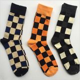 Square Plaid Patten Design Leisure Sock